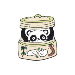 Panda Steamer Bao Enamel Pins 454